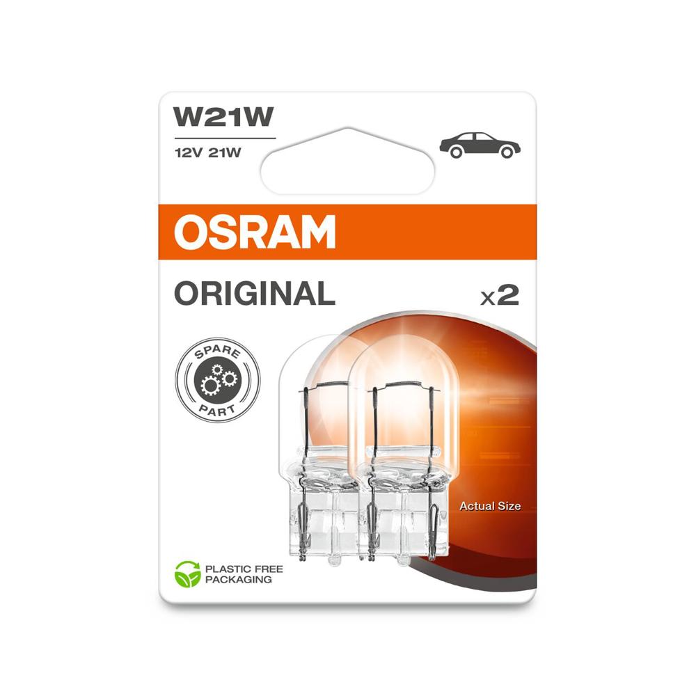 SET 2 BECURI 12V W21W ORIGINAL BLISTER OSRAM